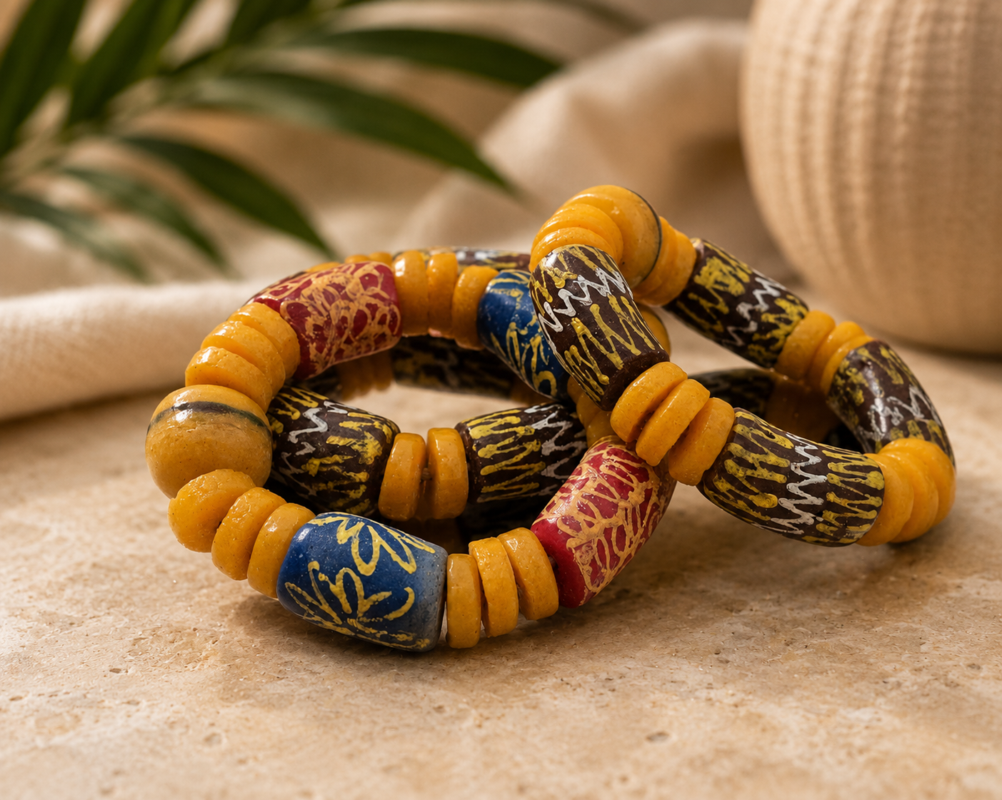 African Vibrant Beaded Bracelet