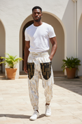 Male model – African mudcloth harem pants