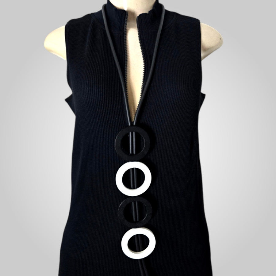 Statement Black and White Necklace