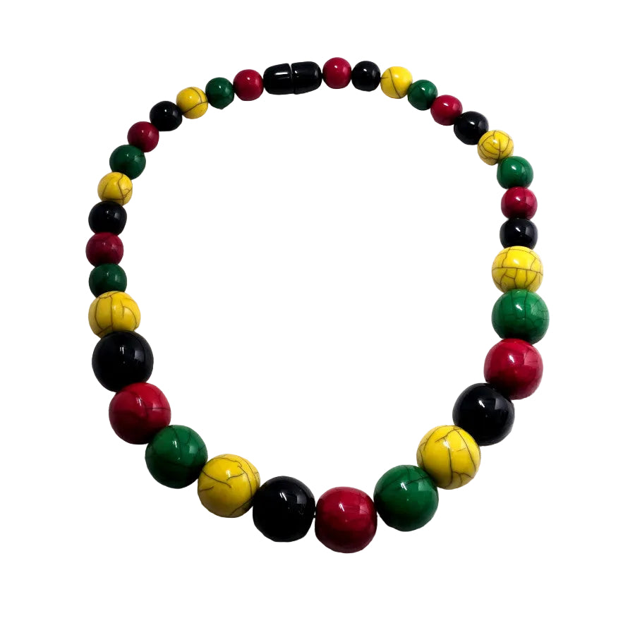 African Colored Large Beaded Necklace
