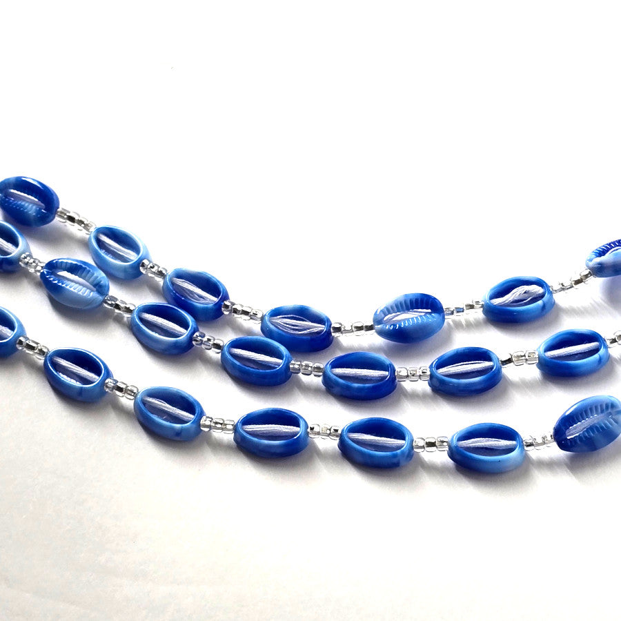 Blue Shell African Waist Beads