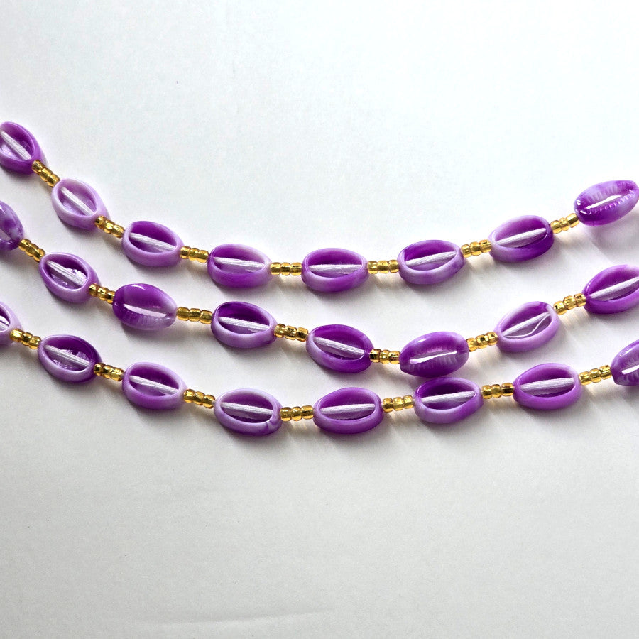 Purple African Shell Waist Beads