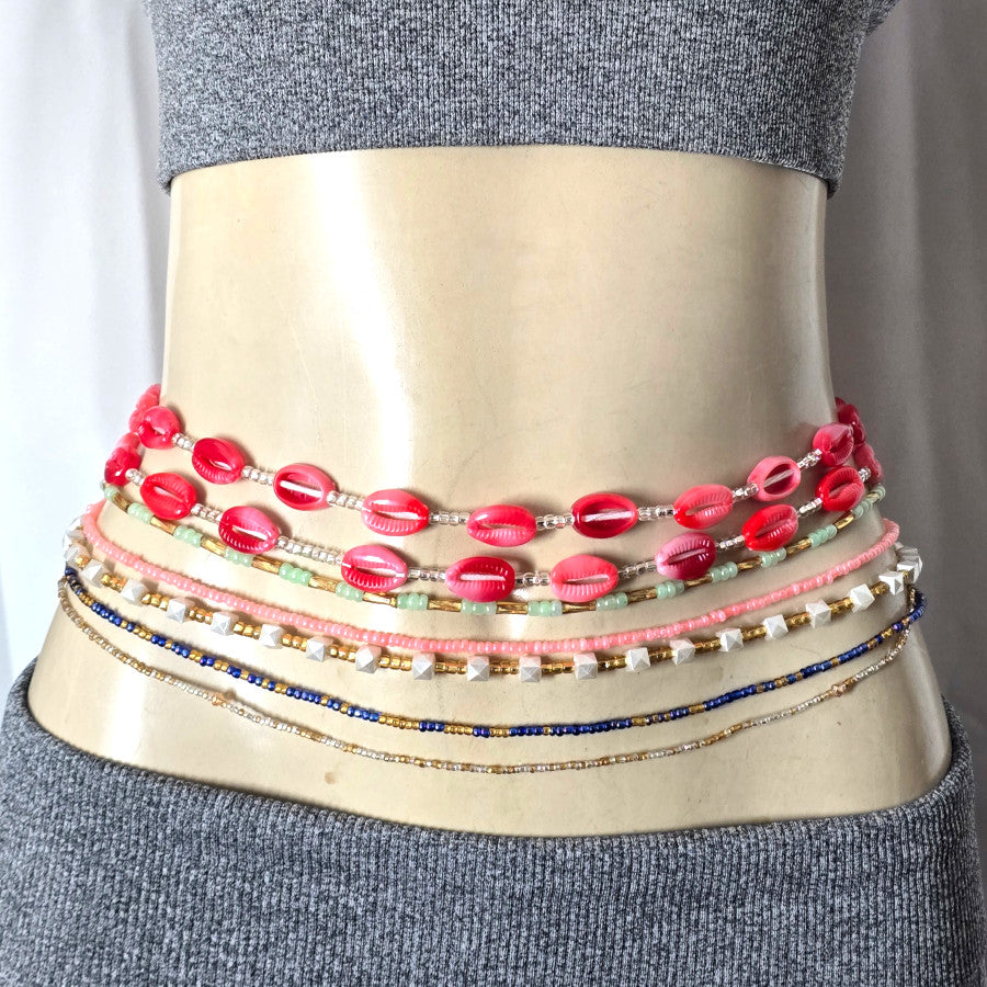 Red Shell African Waist Beads